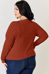 Basic Bae Full Size Ribbed Long Sleeve T-Shirt - MyEmpired