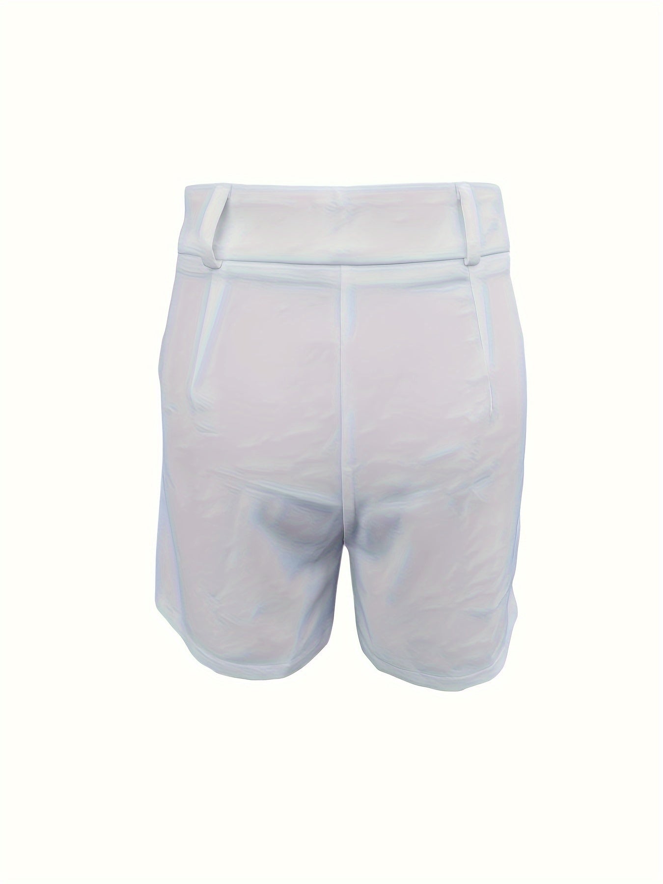 Slant Pockets High Waist Loose Shorts, Casual Solid Color Shorts For Spring & Summer, Women&