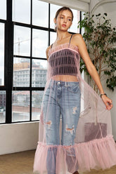 ADORA Ruffled Mesh Cover Up Dress - MyEmpired