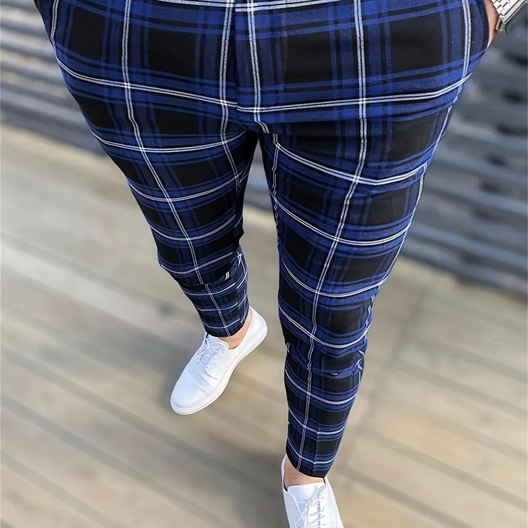 Elegant Plaid Slacks, Men&