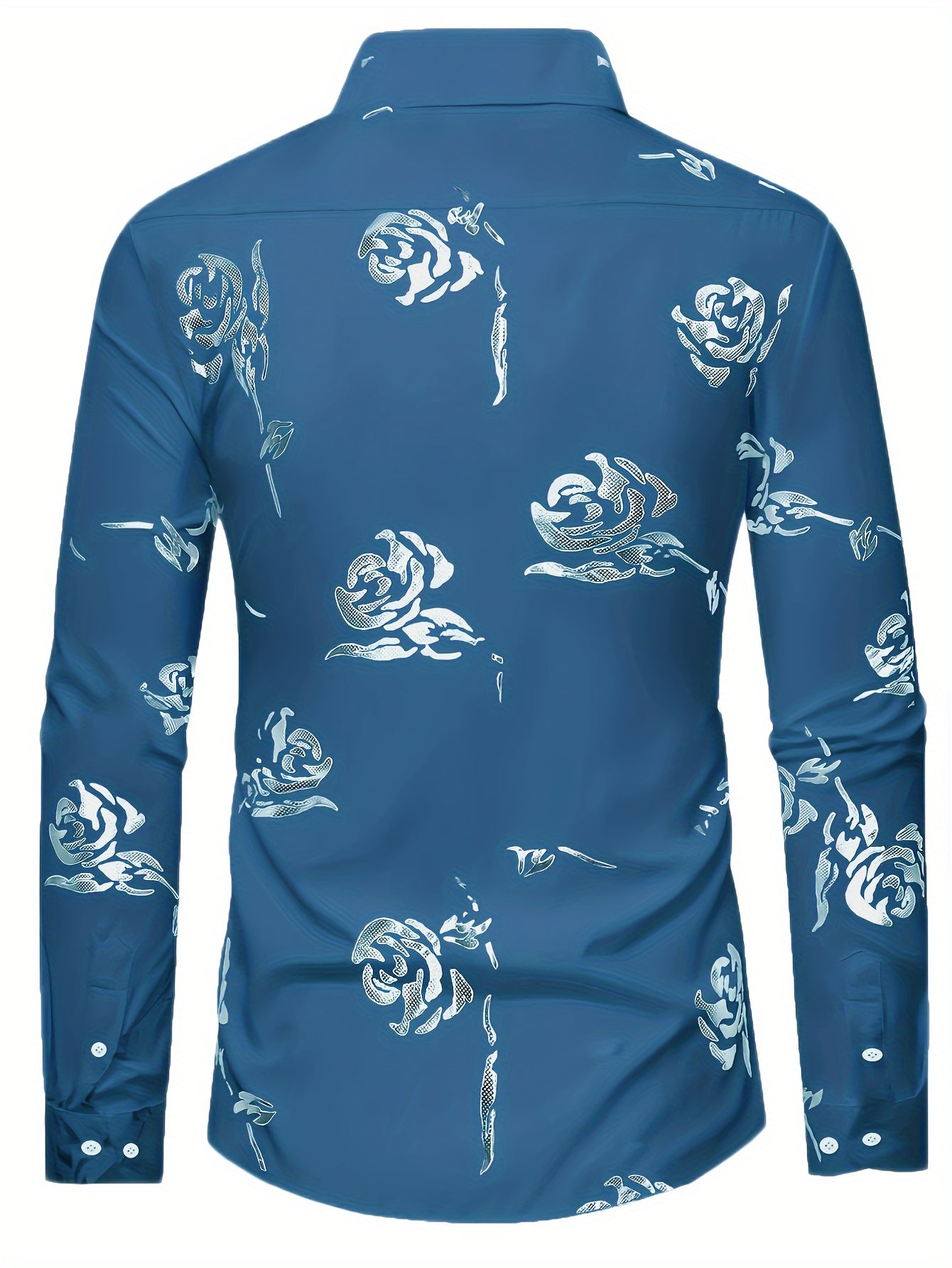 Floral Print Men's Formal Long Sleeve Shirt