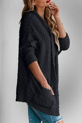 Double Take Pocketed Open Front Long Sleeve Cardigan - MyEmpired