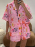 Printed Button Down Shirt and Shorts Set - MyEmpired