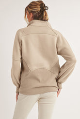 Aemi + Co Half Zip Raglan Sleeve Sweatshirt with Kangaroo Pocket - MyEmpired