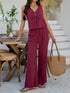 Devine Tied V-Neck Sleeveless Top and Pants Set - MyEmpired