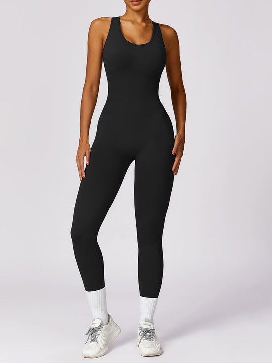 Basic Bae Sleeveless Cutout Racerback Active Jumpsuit - MyEmpired