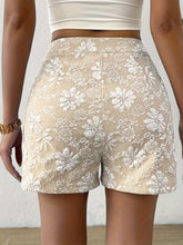 Elegant Floral Jacquard Shorts - MyEmpired