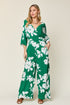 Double Take Full Size Printed Tie Back Wide Leg Jumpsuit - MyEmpired