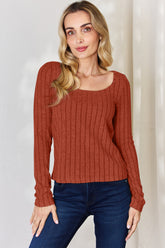 Basic Bae Full Size Ribbed Long Sleeve T-Shirt - MyEmpired