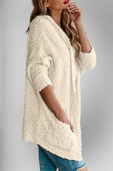 Double Take Pocketed Open Front Long Sleeve Cardigan - MyEmpired