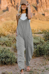 Double Take Full Size V-Neck Sleeveless Jumpsuit with Pockets - MyEmpired