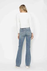 Judy Blue Full Size Tummy Control Back Embroidered Pocketed Bootcut Jeans Plus Size - MyEmpired