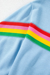 Rainbow Collared Short Sleeve Top and Shorts Set - MyEmpired