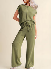 Ribbed Exposed Seam Top and Pants Set - MyEmpired