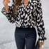 Leopard Print Notch Neck Blouse - MyEmpired