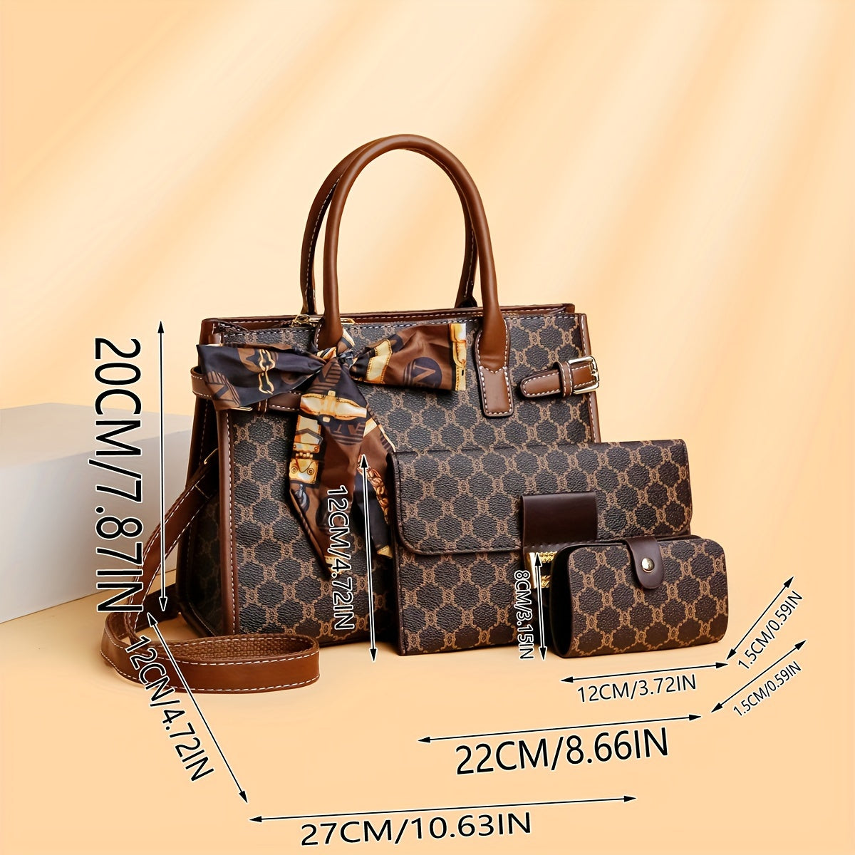 Elegant 3pcs Women's Tote Set