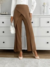 Solid Wide Leg Layered Pants, Elegant High Waist Loose Pants For Spring & Summer, Women&