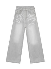 Washed Cat Whisker Straight-Leg Jeans - MyEmpired