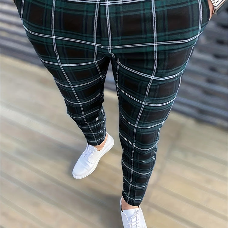 Elegant Plaid Slacks, Men&