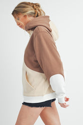 Aemi + Co Color Block Hoodie with Kangaroo Pocket - MyEmpired
