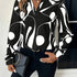 Geo Print V Neck Blouse - MyEmpired