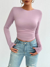 Devine Backless Round Neck Long Sleeve T-Shirt - MyEmpired