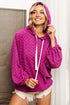 BiBi Brushed Checker Drawstring Long Sleeve Hoodie - MyEmpired
