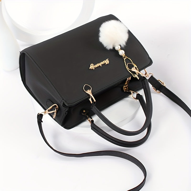 Chic Black Faux Leather Crossbody