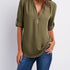 Solid V Neck Blouse - MyEmpired
