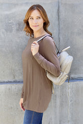 Basic Bae Full Size Round Neck Long Sleeve Top - MyEmpired