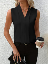 Chic V-neck Blouse, Elegant Sleeveless - MyEmpired