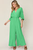 Double Take Full Size Surplice Wide Leg Jumpsuit with Pockets - MyEmpired