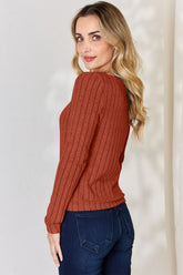 Basic Bae Full Size Ribbed Long Sleeve T-Shirt - MyEmpired