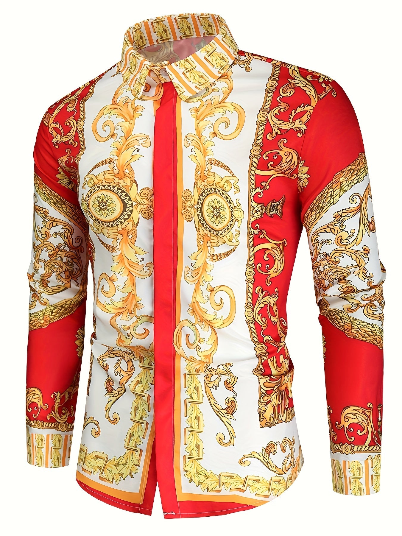 Baroque Style Pattern Men's Long Sleeve