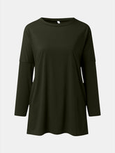 Full Size Round Neck Long Sleeve T-Shirt - MyEmpired