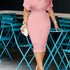 Cinched Waist Bodycon Pearl Decor - MyEmpired
