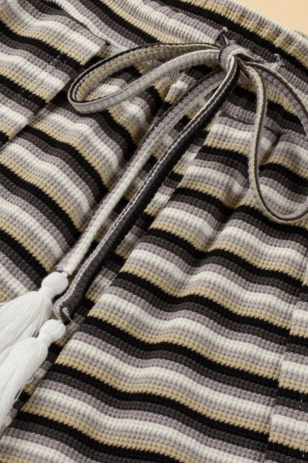 Striped Round Neck Short Sleeve Top and Pants Set - MyEmpired