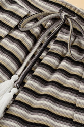 Striped Round Neck Short Sleeve Top and Pants Set - MyEmpired