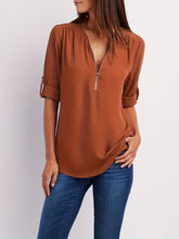 Solid V Neck Blouse - MyEmpired