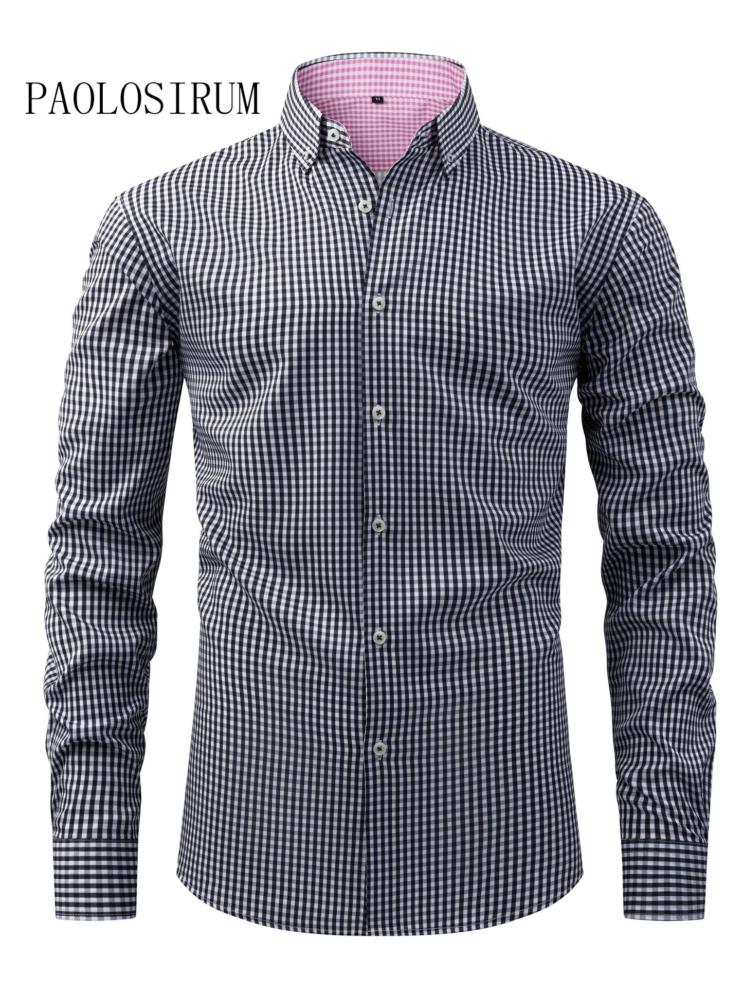 Classic Style Men's Plaid Pattern Dress Shirt