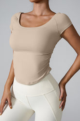 Round Neck Short Sleeve Active T-Shirt - MyEmpired