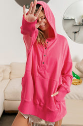 BiBi Half Snap Thumbhole Long Sleeve Hoodie - MyEmpired