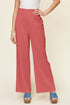 Double Take Full Size Texture Smocked Waist Wide Leg Pants - MyEmpired