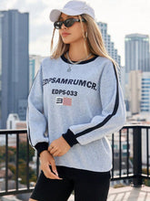 Letter Round Neck Long Sleeve Sweatshirt - MyEmpired