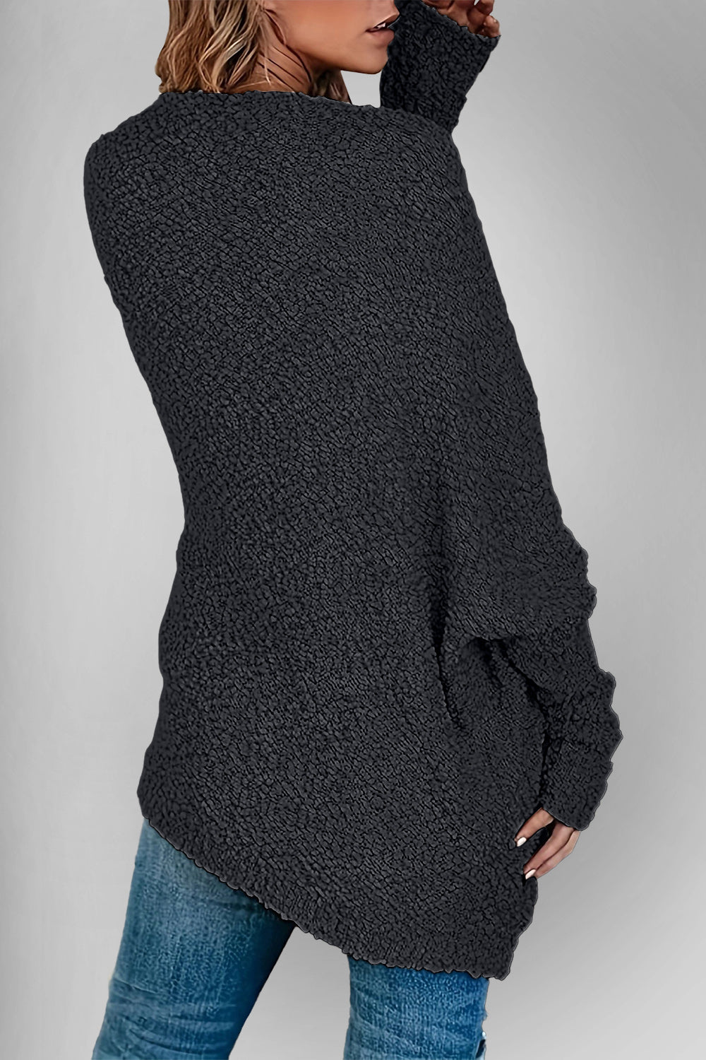 Double Take Pocketed Open Front Long Sleeve Cardigan - MyEmpired
