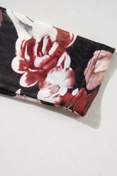 Floral Mock Neck Long Sleeve Mesh Top - MyEmpired
