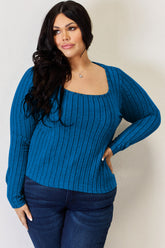 Basic Bae Full Size Ribbed Long Sleeve T-Shirt - MyEmpired