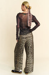 Davi & Dani Glitter Mesh Lettuce Hem Long Sleeve Top - MyEmpired