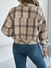 Plaid Button Up Long Sleeve Jacket - MyEmpired
