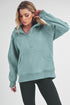 Aemi+Co Half Zip Raglan Sleeve Sweatshirt with Kangaroo Pocket - MyEmpired